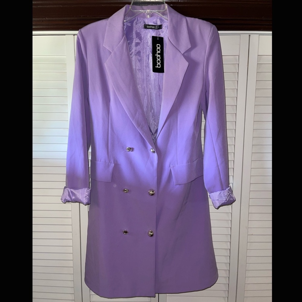 Boohoo Blazer Dress, Size: 8 (Tall), color: Lilac